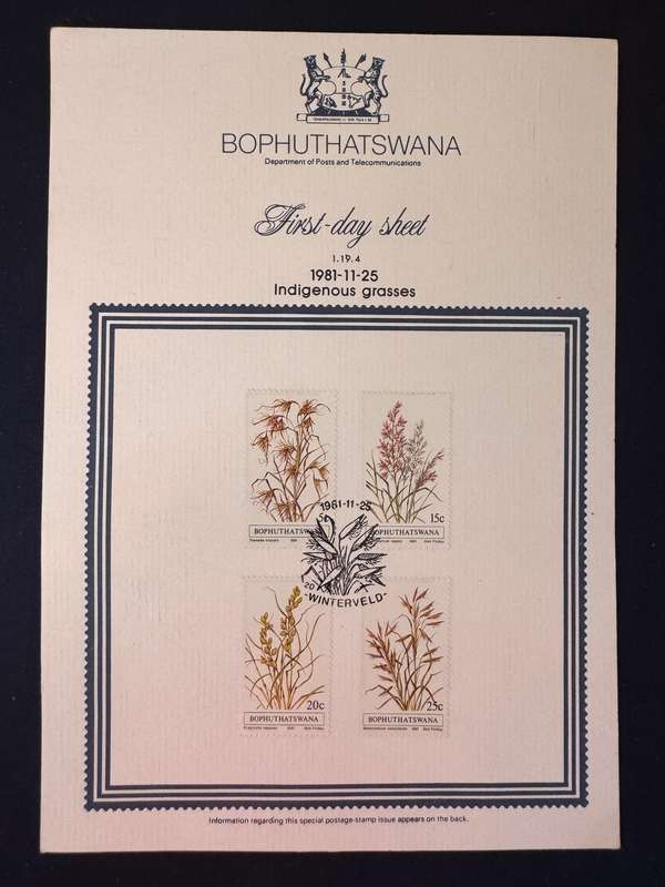 Bophutatswana First Day Sheet