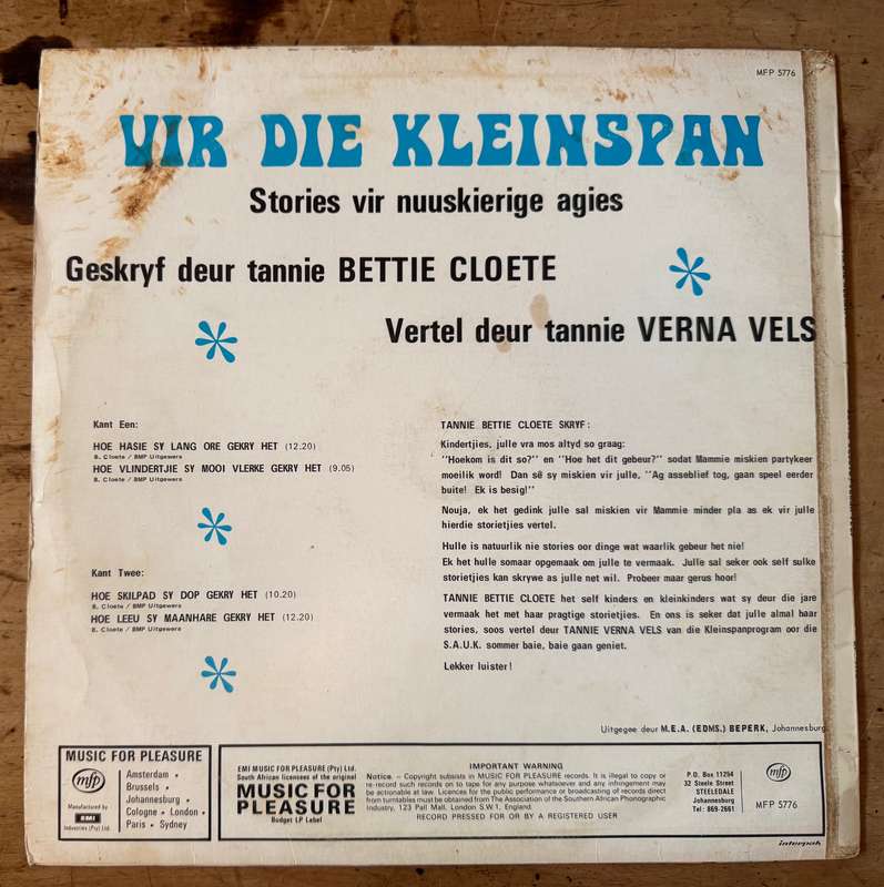 Vir die Kleinspan - Verna Vels