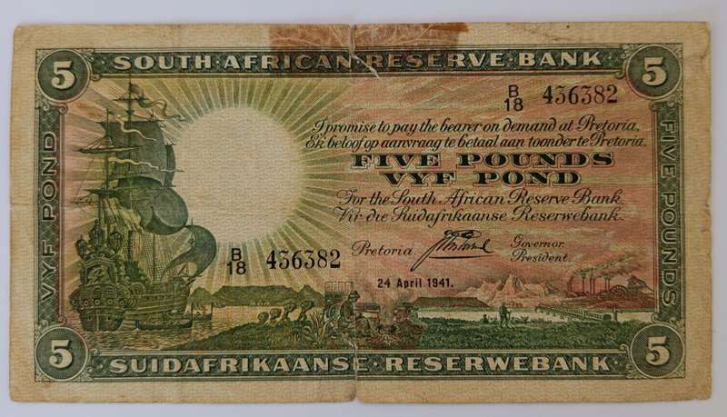 J Postmus Five Pounds 24th April 1941