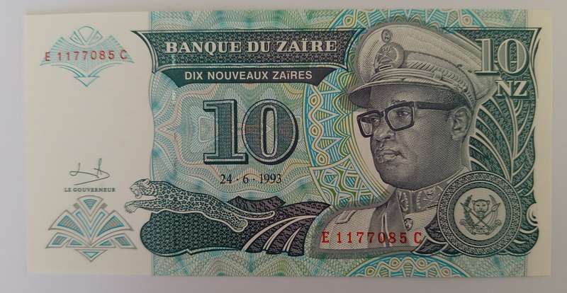 ZAIRE UNC 10NZ BANKNOTE