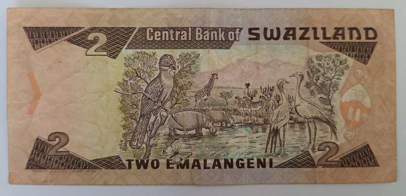 SWAZILAND 2 EMALANGGENI BANKNOTE