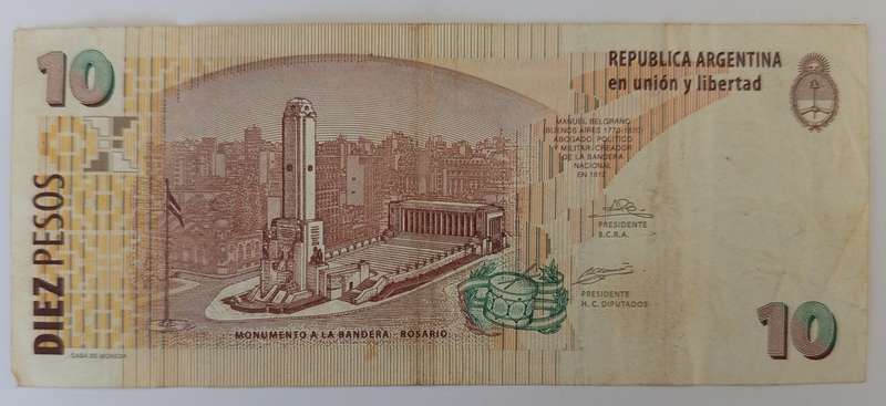 ARGENTINA 10 PESOS BANKNOTE