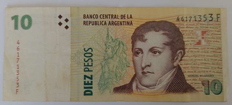 ARGENTINA 10 PESOS BANKNOTE