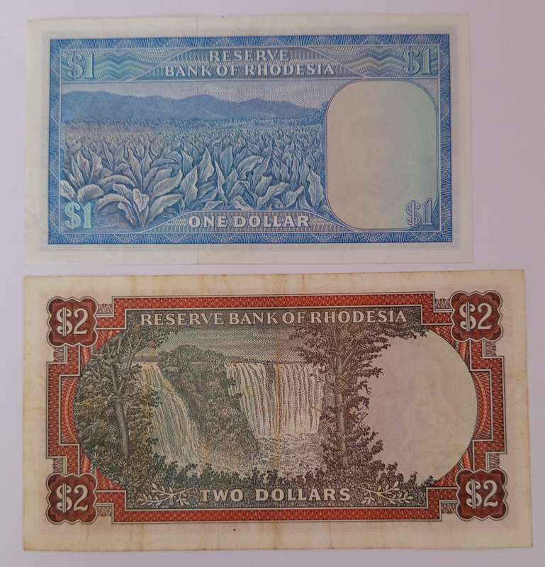 RHODESIA $1 & $2 BANKNOTES