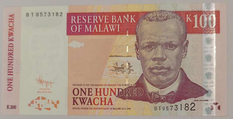 MALAWI UNC K100 BANKNOTE