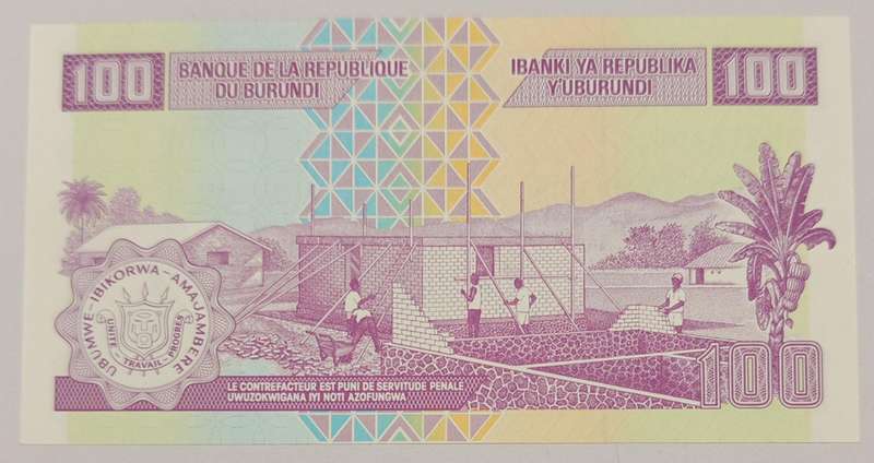 BURUNDI UNC 100 CENT FRANCS