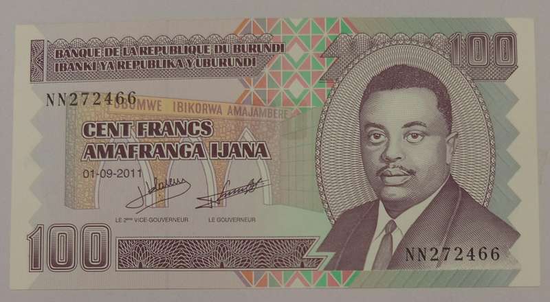 BURUNDI UNC 100 CENT FRANCS