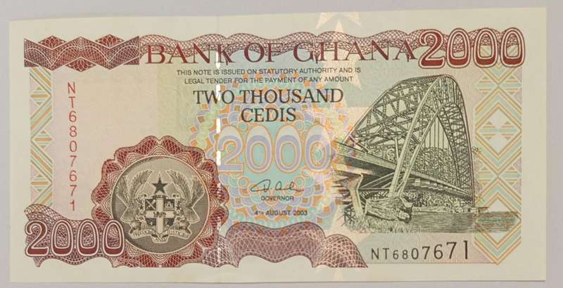 GHANA UNC 2000 CEDIS BANKNOTE