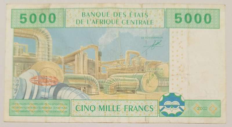 CENTRAL AFRICAN STATES 5000 FRANCS "F"