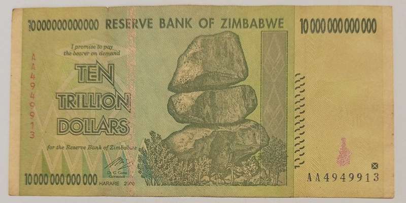 ZIMBABWE $10 TRILLION BANKNOTE