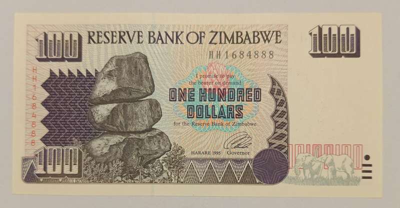 ZIMBABWE $100 BANKNOTE
