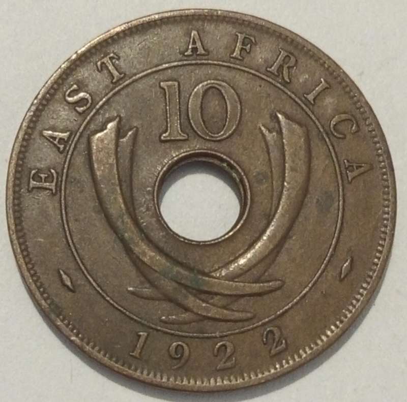 1922 TEN CENT EAST AFRICA
