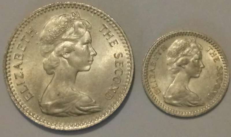 1964 PAIR 20c & 5c RHODESIA