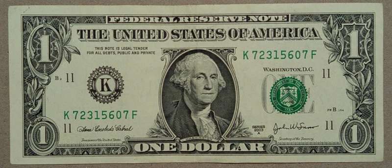 $1 DOLLAR USA BANKNOTE