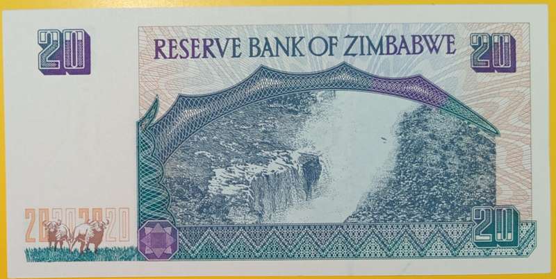 ZIMBABWE UNC 1997 $20 BANKNOTE