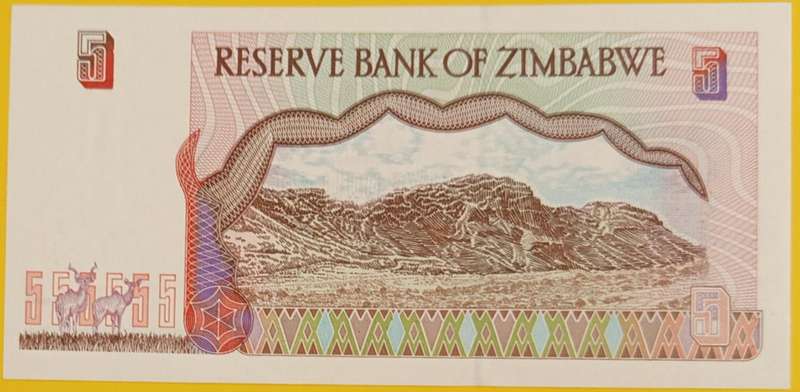 ZIMBABWE UNC 1997 $5 BANKNOTE