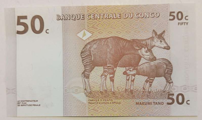 CONGO FIFTY CENT UNC BANKNOTE