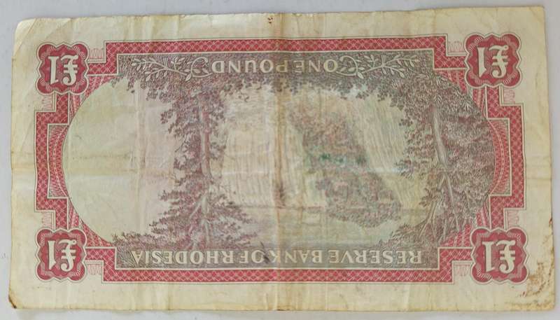 RHODESIA ONE POUND BANKNOTE 14-10-1968