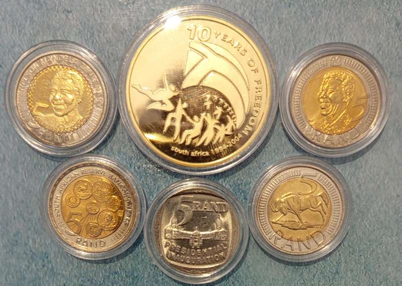 MIXED MANDELA MEDALLION & R5 COIN LOT