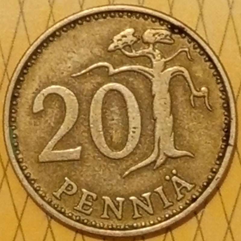 1965 TWENTY PENNIÄ FINLAND