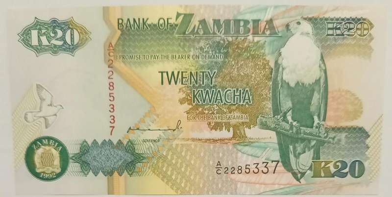 1992 ZAMBIA UNC 20 KWACHA