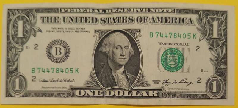 ONE US DOLLAR BANKNOTE
