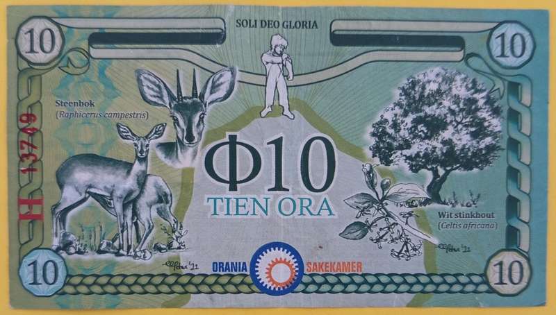 ORANIA TEN ORA BANKNOTE