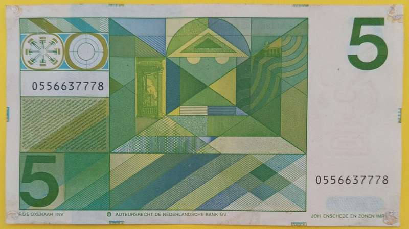 NEDERLAND 1973 5 GULDEN BANKNOTE