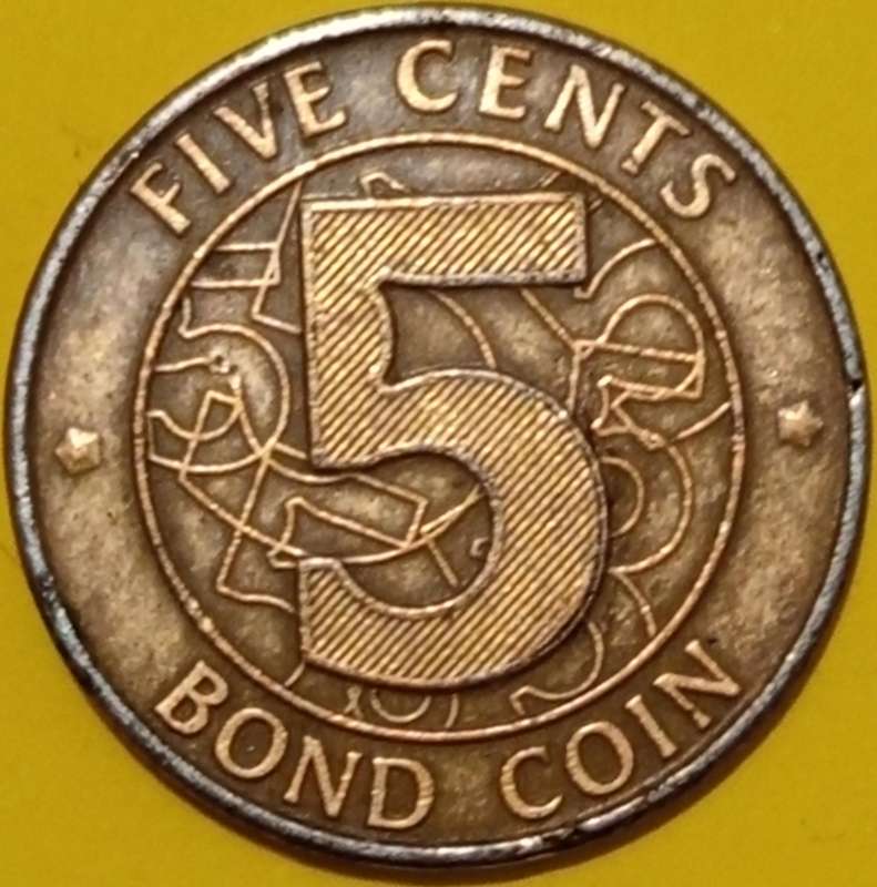 2014 ZIMBABWE 5 CENT BOND COIN