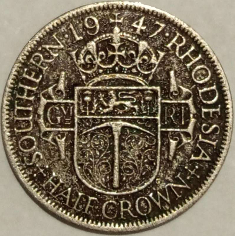 1947 HALF CROWN SOUTHERN RHODESIA