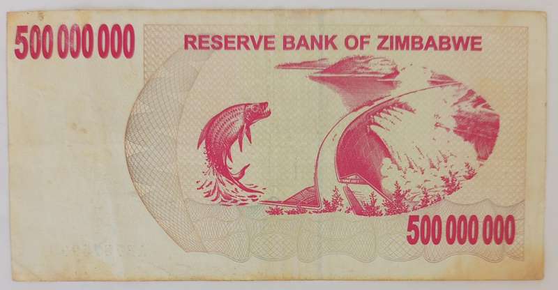 ZIMBABWE $500 MILLION BEARERS CHEQUE