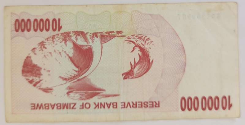 ZIMBABWE $10 MILLION BEARERS CHEQUE
