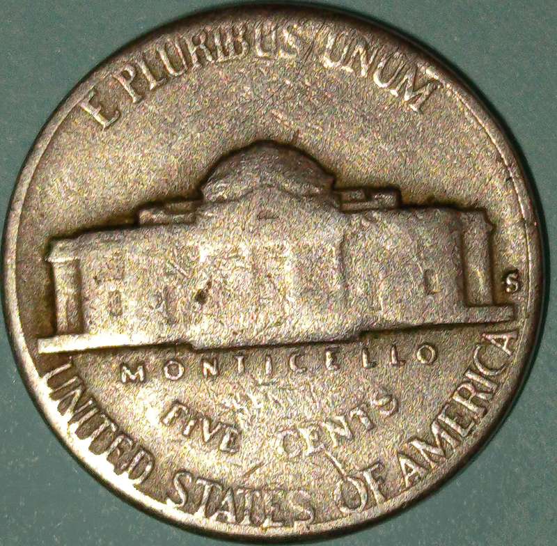 1954 USA "S" JEFFERSON NICKEL