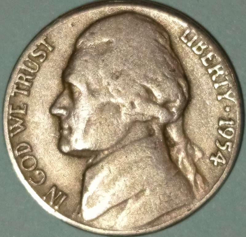 1954 USA "S" JEFFERSON NICKEL