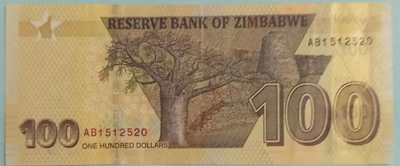 2020 ZIMBABWE $100 BANKNOTE