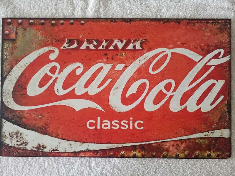 COCA-COLA, ADVERTISEMENT REPRODUCTION - PRINT ON WOOD (LARGE)