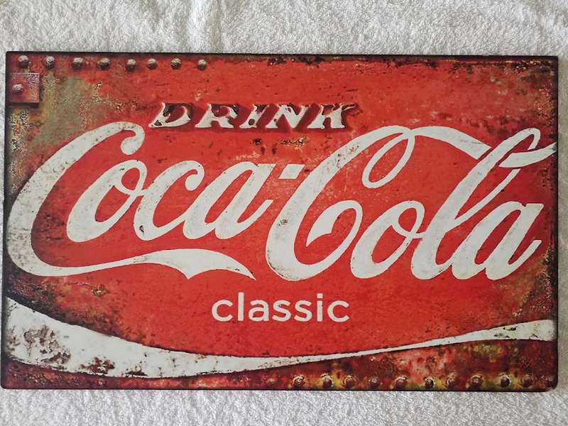 COCA-COLA, ADVERTISEMENT REPRODUCTION - PRINT ON WOOD (LARGE)