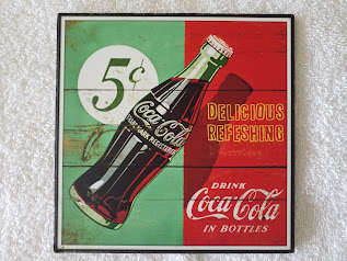 COCA-COLA, REPRODUCTION THEMED WOODEN SIGNS X 3 (SMALL)