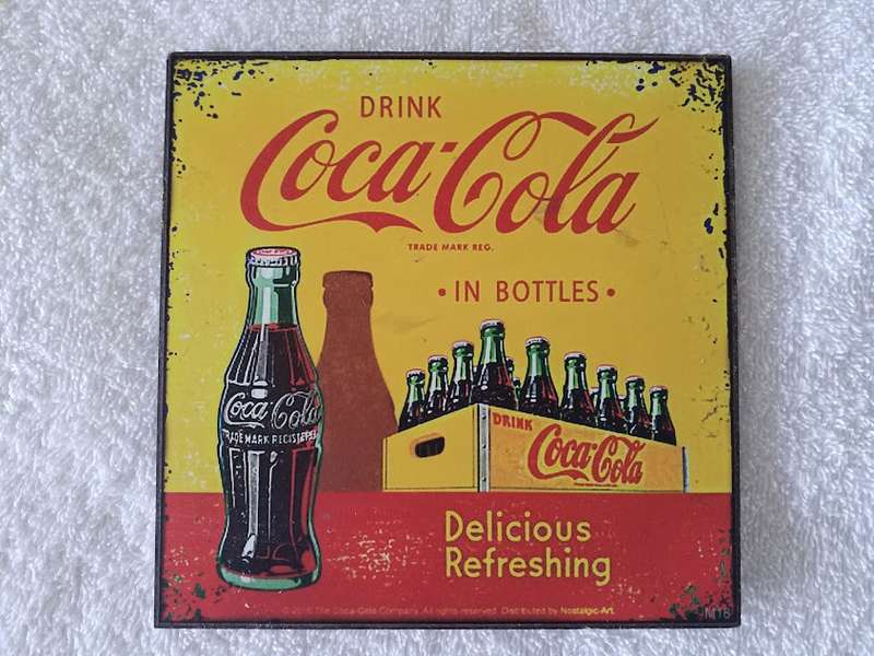 COCA-COLA, REPRODUCTION THEMED WOODEN SIGNS X 3 (SMALL)