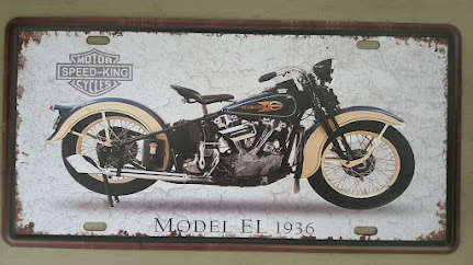 HARLEY-DAVIDSON REPRODUCTION "VINTAGE THEMED" METAL HANGING SIGN - "NUMBER PLATE"