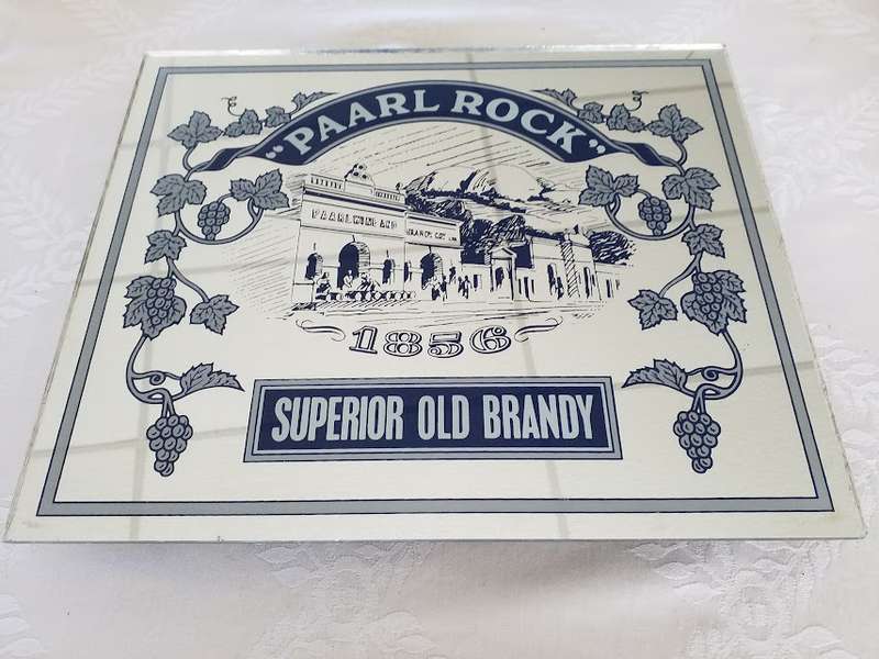 "PAARL ROCK" 1856 SUPERIOR OLD BRANDY - ADVERTISEMENT MIRROR MEMORABILIA