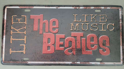 "THE BEATLES, MEMORABILIA" - EMBOSSED METAL HANGING SIGN "NUMBER PLATE"