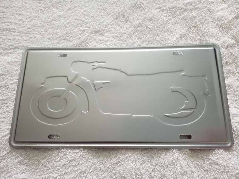 "TRIUMPH TIGER 110" REPRODUCTION ADVERTISEMENT - EMBOSSED METAL HANGING SIGN "NUMBER PLATE"