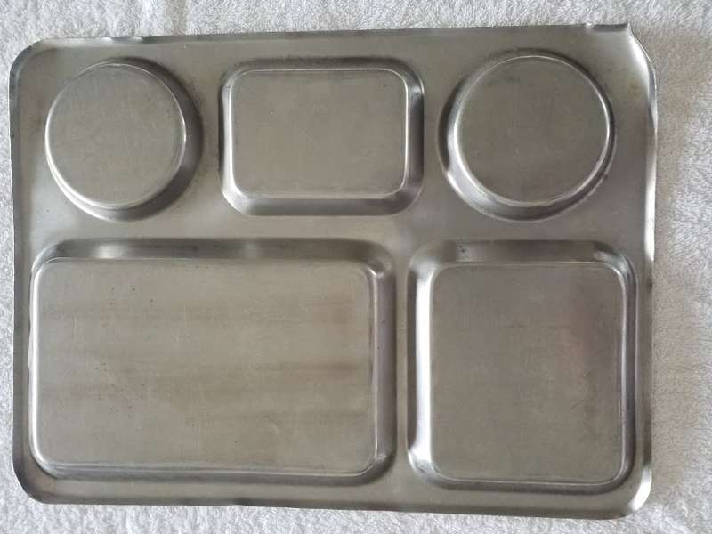 "VARKPAN" ORIGINAL OLD S.A ARMY STAINLESS STEEL MESS TRAY/DINNER PLATE