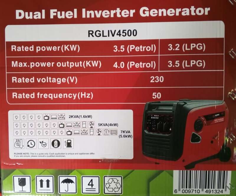 Red Rhino - 4.0kW Dual Fuel Inverter Generator - 4.3KVA
