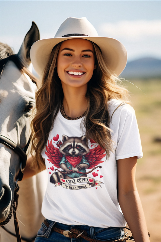 Dear Cupid I've Been Feral - Kids & Adult Valentine Tshirt Sloth (Select Size at Checkout)