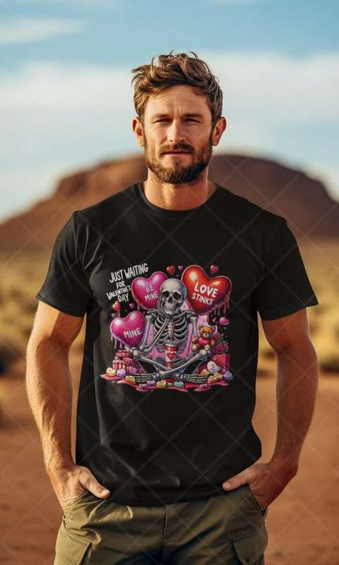 Just Waiting For Valentines Day - Adult & Kids Valentine Tshirt (Select Size at Checkout)