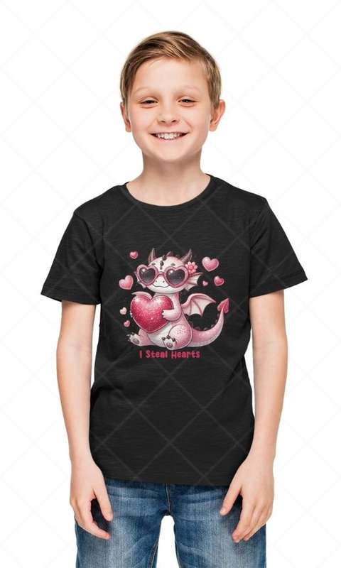 I steal hearts - Kids & Adult Valentine Tshirt (Select Size at Checkout)