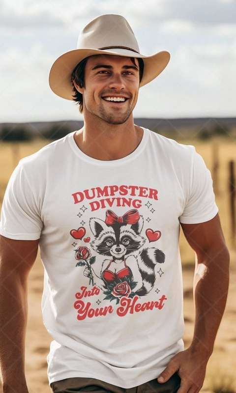 Dumpster Diving into your Heart  - Kids & Adult Valentine Tshirt Sloth (Select Size at Checkout)
