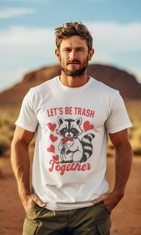 Lets be trash together  - Kids & Adult Valentine Tshirt Sloth (Select Size at Checkout)